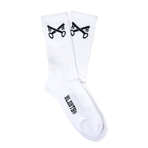 Keys Premium Crew Socks - White Keys Premium Crew Socks - White