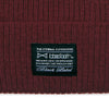 Label Ribbed Knit Beanie - Maroon