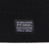 Label Ribbed Knit Beanie - Black